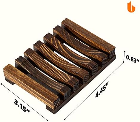 Urbanstrive Natural Wooden Soap Dish Soap Saver Holder Soap Tray for Bathroom, Biodegradable, Zero Waste, Plastic Free, Charcoal Color - Image 6