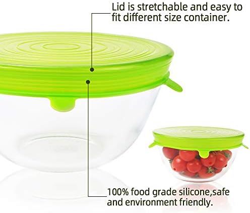 Webake Silicone Stretch Lids 12 Pack Reusable Expandable Lids (2.6" to 8.3") Fit Various Sizes of Container Tops, Bowls, Cups, Cans (Durable, Flexible) - Image 4