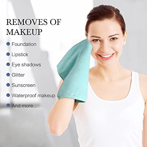SINLAND Absorbent Coral Velvet Washcloth Ultra Soft Microfiber Face Towels 12 x 12 inch Multi-Purpose Face Cloths for Household and Sport - Image 4