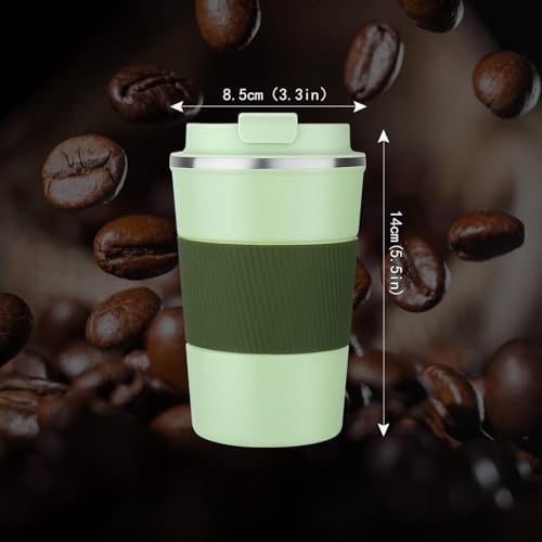 KETIEE 12oz Travel Mug, Insulated Coffee Cup with Leakproof Lid, Travel Coffee Mug Vacuum Stainless Steel Double Walled Reusable Tumbler for Hot and Cold Drinks (Green) - Image 2