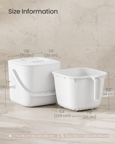 SONGMICS Compost Bin for Kitchen Counter, Plastic, 1.8-Gallon (7 L) - Image 7