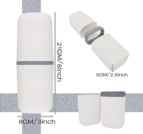Toothbrush Travel Case, Travel Toothbrush Cup Holder Portable Toothbrush Travel Container Portable Toothpaste Storage Travel Toothbrush Holder for Camping Business School Trip Home - Image 2