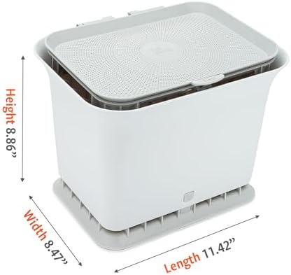 Full Circle Fresh Air Kitchen Compost Bin – Odor-Reducing Countertop Compost Container with Patented Airflow Design, Includes Compostable Bags, Easy to Clean, 1.5 Gallon, Gray - Image 6