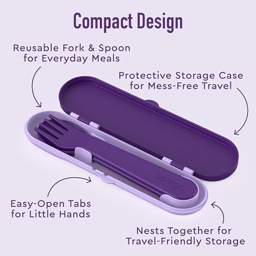 Bentgo Kids Plastic Utensil Set with Fork, Spoon, & Storage Case - Image 4