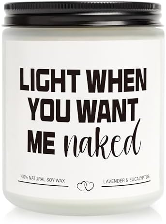 Gifts for Boyfriend Husband Him Men Couples Anniversary- Funny Romantic Valentines Day Presents for Men Husband Couple - Handmade Lavender Scented Candle (7oz) by Gleevera