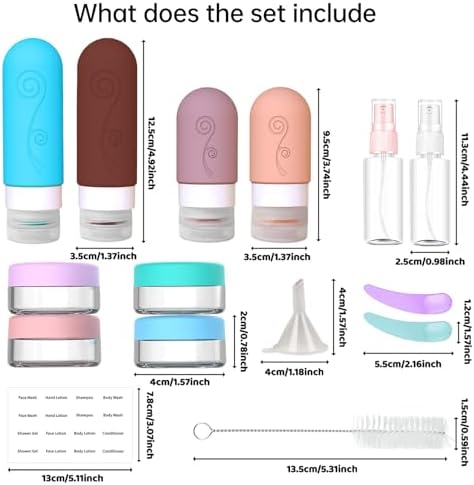 vodvob Travel Bottles Set - TSA Approved, Leak Proof, Silicone, Reusable, BPA Free - 16 Pack, 2oz 3oz - Image 4