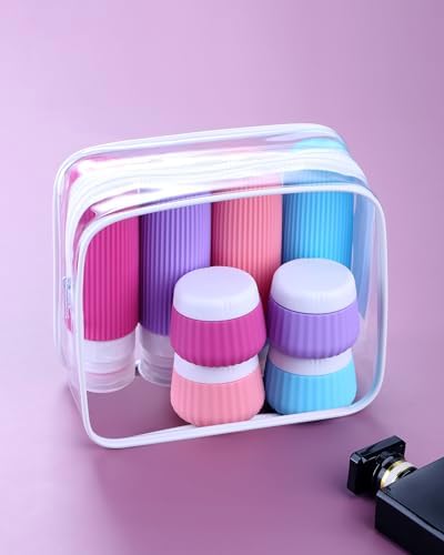 Mrsdry Travel Bottles for Toiletries 8 Pack, Tsa Approved Travel Size Toiletries 3 oz, Travel Containers for Toiletries, with Clear Bag, Leak Proof Silicone Squeezable Travel Essentials Creams Jars - Image 5