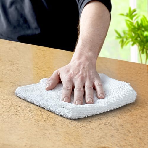 Avalon Towels Bar Towels (Pack of 36) Size 14x17 Inches – 100% Cotton, Absorbent and Reusable Cleaning Rags, Multipurpose Cleaning Towels, Terry Cloth Rags, Durable Shop Rags (White) - Image 3