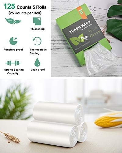 AYOTEE 1.2 Gallon Compostable Trash Bags, Strong Small Trash Bags 125 Count - Image 2