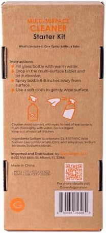 Eco Multi-Surface Cleaner Starter Kit – Refillable Glass Spray Bottle + 6 Eco Tablets – Plastic-Free, Plant-Based, Non-Toxic – Orange Scent – Zero Waste - Image 3