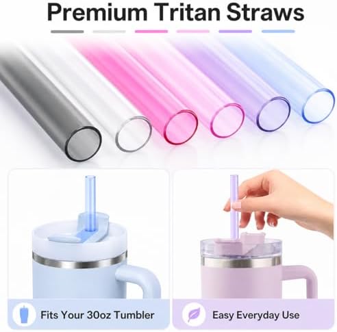 Joshey Replacement Straws for Stanley Quencher 30oz Tumbler, 6 Pack - Image 3