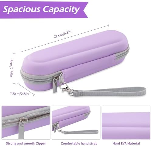 Toothbrush Travel Case for Oral B/Oral-B Pro 1000 1500 5000 7000 & Philips Sonicare 4100 1100 5300 5100 6100/iO Electric Toothbrush, Hard Protective Storage Bag (Light purple) - Image 3