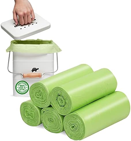 Small Trash Bags 1.2 Gallon - Biodegradable Garbage Bags Recycling Eco-Friendly Trash Can Plastic Liner Compostable Strong Bag for Bathroom Bedroom Office Kitchen Trash Can (120 Counts,Green) by Wifpme