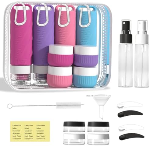 Travel Toiletry Containers 26Pcs Silicone Leakproof TSA Approved Set by Udihch