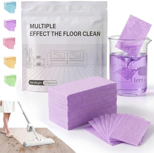 Multi-Surface Floor Cleaner Tablet, Multi-Effect Floor Cleaning Sheets Wood Cleaner Tablets for Mopping Luxury Vinyl Plank Wood Flooring Deep Cleans (Lavender, 100PCS) by WelcometoSundownAura