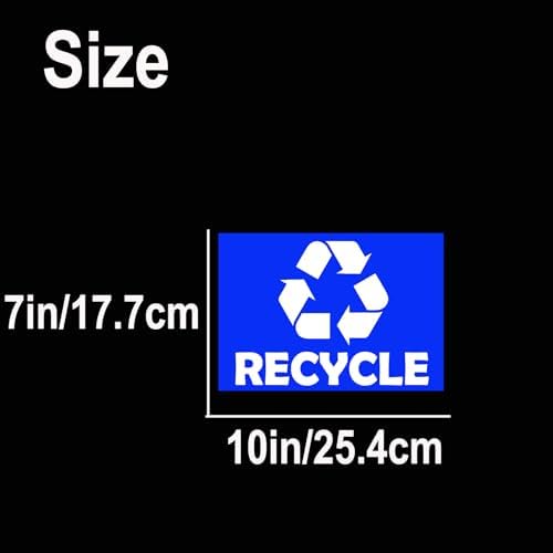 Trash Recycle Compost Stickers Set of 3 Recycle Sticker Vinyl Decal for Recycle Bin, Compost Bin, Trash Can Symbol to Organize Garbage containers Trash Can (Recycle Blue, 10x7inch) - Image 4