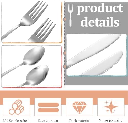 Yinkin 4 Pack Travel Silverware Set with Case for Lunch,Pastel - Image 5