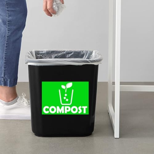 Trash Recycle Compost Stickers Set of 3 Recycle Sticker Vinyl Decal for Recycle Bin, Compost Bin, Trash Can Symbol to Organize Garbage containers Trash Can (Compost Green, 10x7inch) - Image 2