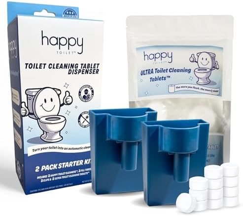 Happy Toilet Cleaner Original 2PK Bundle with Happy Toilet Tablets (12ct) by HappyToiletCleaner