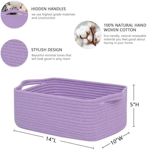 CubesLand Cute and Durable Small Cotton Rope Basket for Organizing - Image 2
