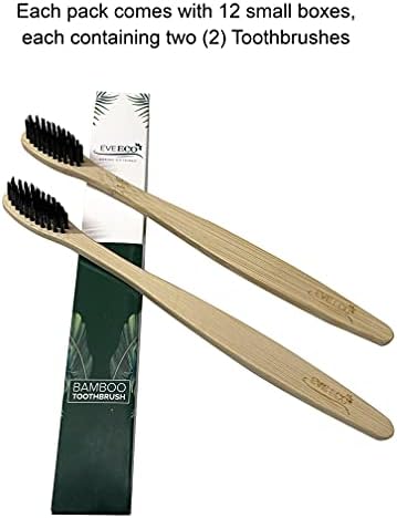 24 Count I Bamboo Toothbrush I Soft Bristles Best for Sensitive Gums I Charcoal I Vegan I Natural Wood I BPA Fee I Recyclable I Compostable I Biodegradable | Environmentally Friendly - Image 6