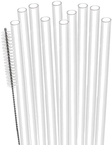 Dakoufish Replacement Straw for Stanley|Simple Modern 40oz 30oz Tumbler,10 Pack 13 Inch White Reusable Straws With Cleaning Brush for Stanley Cup Accessorie,BPA Free,Dishwasher Safe by Dakoufish