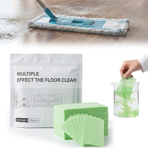 100 Piece Floor Cleaning Tablets, 2026 New Multi-Surface Cleaner for Hardwood Laminate Tile Vinyl Floors, Floor Cleaning Sheets Pre-Measured Dissolvable Cleaning Solution for Mopping (Green) by WelcometoNitvei
