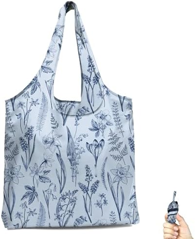 BeeGreen Reusable Grocery Shopping Bag -Travel Tote Bag - Foldable Compact Sturdy Bags by BeeGreen
