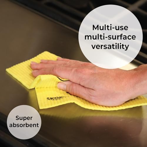 Skoy Cloth, Large 2-Pack Versatile Swedish Dishcloths for Kitchen and Household Use, Reusable Cleaning Cloths, Planet-Friendly, Dishwasher and Dryer-Safe, Blue/White - Image 3