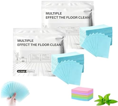 Floor Cleaning Tablets Multi-surface Cleaner, 100-Piece Floor Cleaning Solution Tablets, Water-Soluble Floorcleaning Sheets for Hardwood Laminate Tile & Rv Walls Deodorization (2Blue) by Unknown