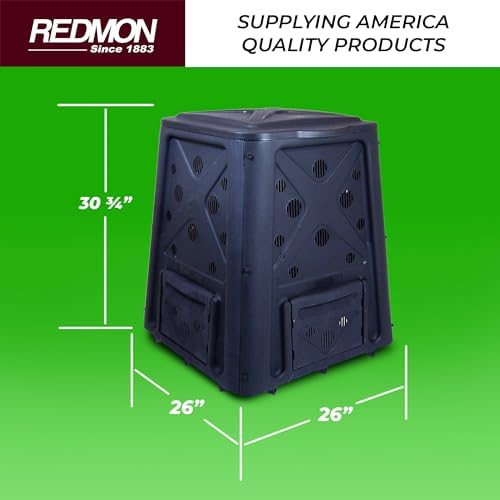 Redmon Outdoor Compost Bin with Lift Off Lid, 65 Gallon, Black - Image 3