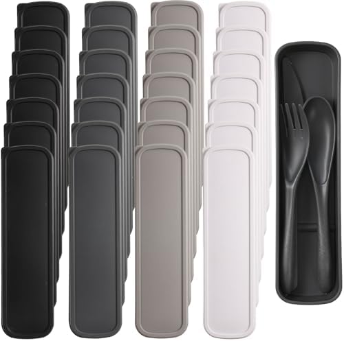 Yahenda 28 Sets Reusable Travel Utensils Set with Case Bulk, Cold Color by Yahenda