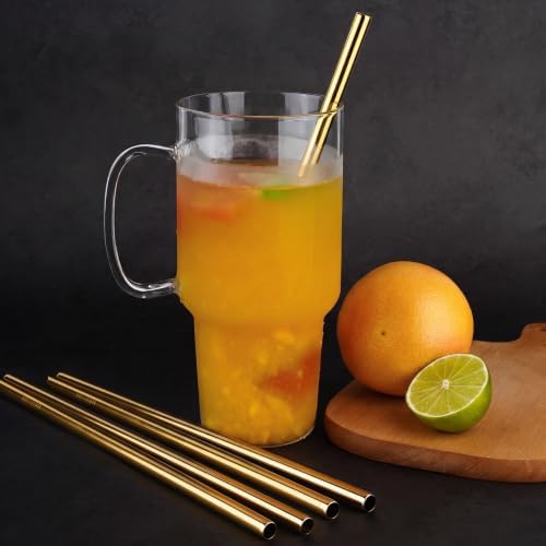 Tomorotec 8PCS Stainless Steel Straws Fit for 40oz Stanley Tumblers, Gold - Image 3