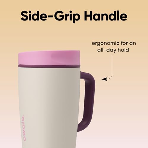 Owala SmoothSip Slider Stainless Steel Insulated Travel Mug with Handle, 100% Leak Proof, For Hot and Cold Drinks, Travel Friendly with Sliding Lock Lid, BPA Free, 12 oz, Daybreak - Image 5