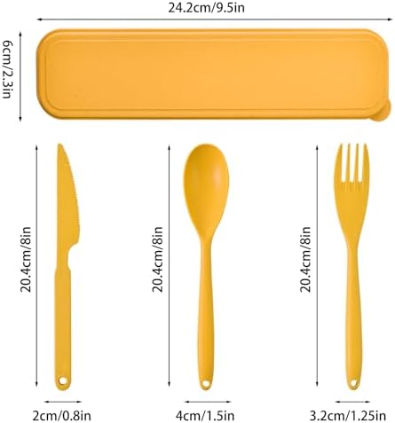 Zoyiancy 4 Sets Large Utensils Set with Case, Reusable Travel Cutlery Set - Image 4