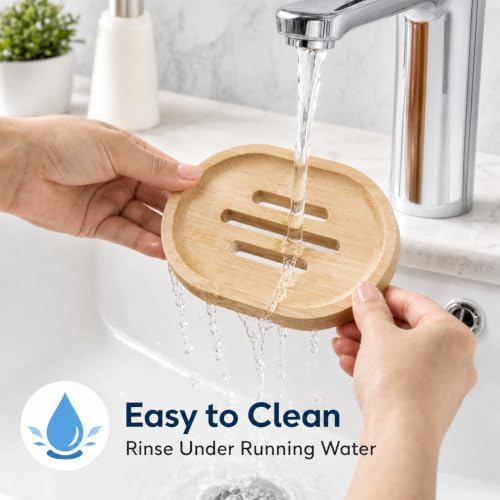 Bamboo Soap Dish, Soap Holder Soap Case Sponge Tray Sponge Drain Rack for Kitchen & Bathroom - Image 2