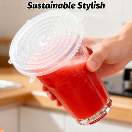 Reusable Silicone Stretch Lids for Food Storage Six Specifications of Reusable Silicone Bowl Cover Silicon Container Lid Covers for Various Food Containers Leftover Food Fruit Bowls - Image 5