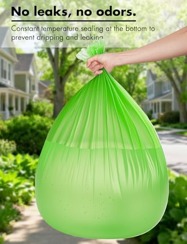 Trash bags 13 Gallon Biodegradable: Aievrgad Garbage bags for tall kitchen trash can liner, 50 count,Unscented, Heavy Duty, Thickened, for food/kitchen waste or Graden,green 50L - Image 4