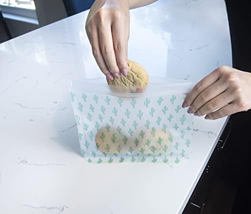 EcoLogical Reusable Snack Bags, Sustainable Kitchen Accessory, Zero-Waste Lunch Set, 4 pack, Printed - Image 4