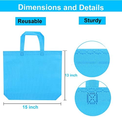 LOUHUA Reusable Gift Bag With Handles 22 Pcs Large Tote Bags Bulk 11 Colors for Shopping Groceries Birthday Party Favor Snacks DIY Painting Halloween Christmas Gift, 15 Inch ×13 Inch - Image 4
