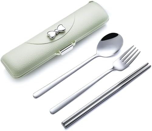 DEVICO Travel Silverware Set with Case,Portable Lunch Utensils Set for Work by DEVICO