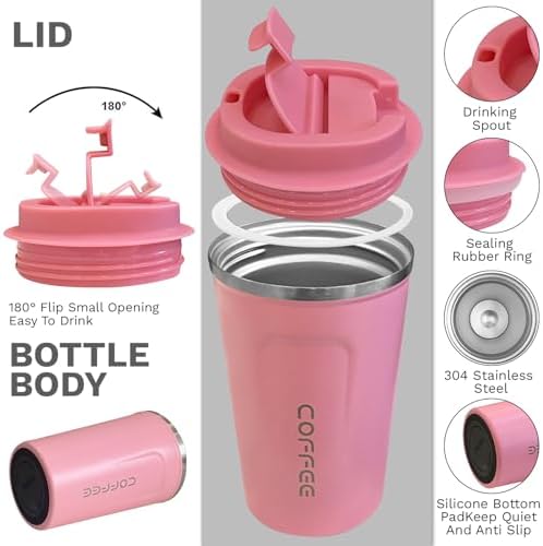 Insulated Travel Coffee Mug, Stainless Steel Coffee Cup with Leakproof Lid - Image 2