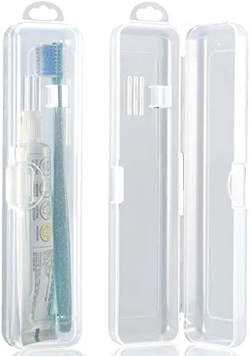 Patelai 2 Pack Toothbrush Case Container for Travel, Clear Portable Holder by Patelai
