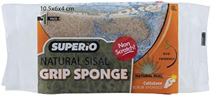 Non-Scratch Scrub Sponge with A Comfortable Grip, Heavy Duty Duel Sided Kitchen Scrubber Sponge Cellulose Scrub Sponge, Scratch Free, with Scouring Pad Set, 1 Sponge, Green - Image 6