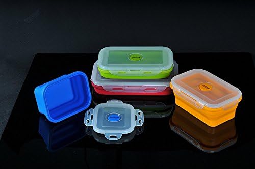 Sailing Elegant Collapsible Silicone Lunch Box/Container, Super Convenient Stackable Food Storage Containers, Material Safe (Set of 4, Multi) - Image 2