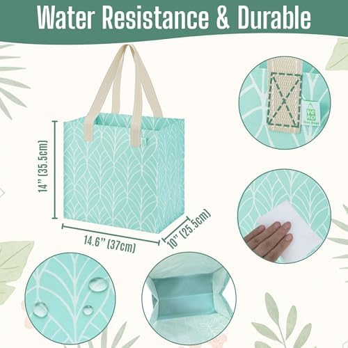 VENO 4 Pack Large Grocery Bag Reusable Shopping Bags with Hard Bottom - Image 3