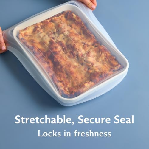 Stasher Reusable Silicone Rectangle Stretch Lid, Food Cover for 9x13 inch - Image 3