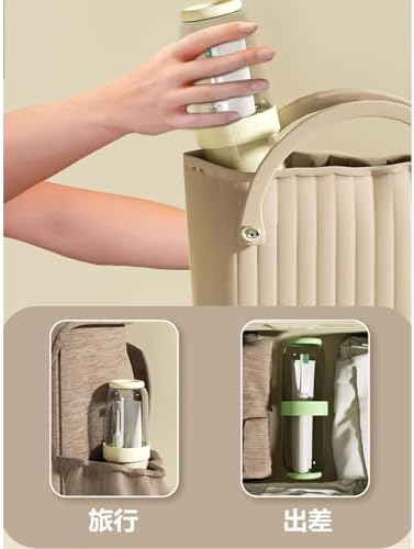 Breathable Toothbrush Travel Case, 2 in 1 Portable Travel Toothbrush Holder and Mouthwash Cup, Large Capacity Toothbrush Cup with Lid for School, Camping, Business Trip, Bathroom, Cruise (Beige) - Image 5