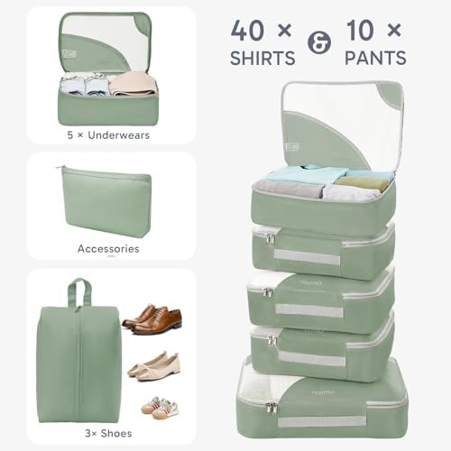 OlarHike 10 Set Packing Cubes for Travel,Gifts for Women Mom,Anti-Tearing Suitcase Organizer,with Over 1000 pcs Mesh Holes,Vacation Essentials & Accessories for Cruise Ship - Image 4
