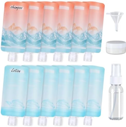 PACKISM 15 Pack Travel Pouches for Toiletries - 90ml 3 oz Liquid Container by Packism